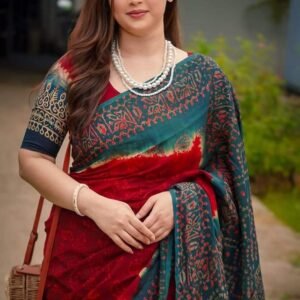 ডিজিটাল প্রিন্ট শাড়ি উইথ ব্লাউজ পিস