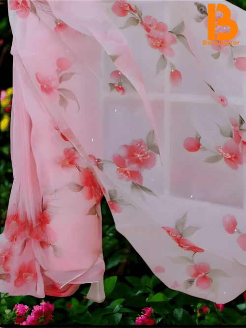 হ্যান্ড প্রিন্ট সিল্ক শাড়ি