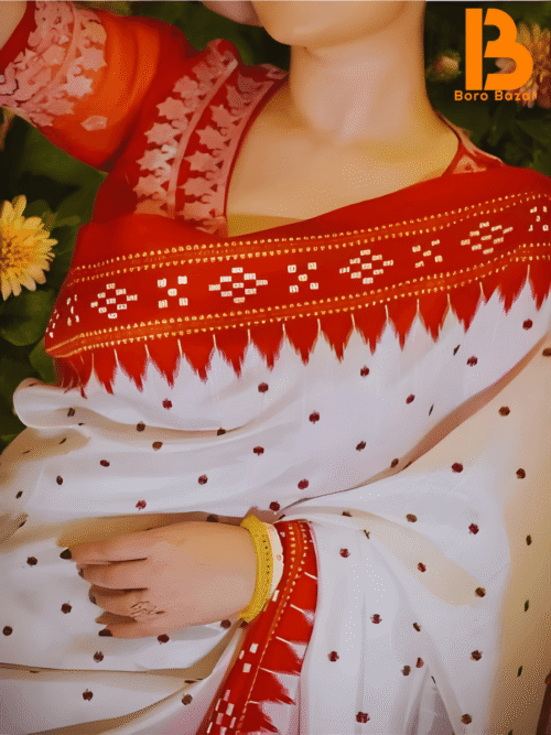 হাফ সিল্ক শাড়ি উইথ ব্লাউজ পিস